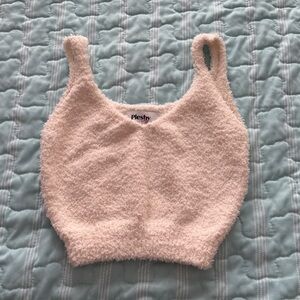 Pleshy cozy Cream Pajama Top